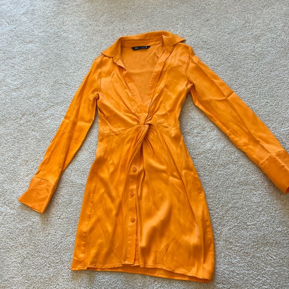 ORANGE MINI DRESS - Picture 1 of 10